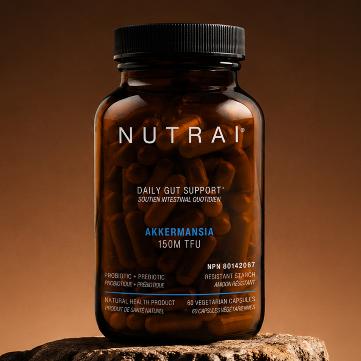 Nutrai Akkermansia Muciniphila Probiotic 150M TFU, 60 Vegetarian Capsules