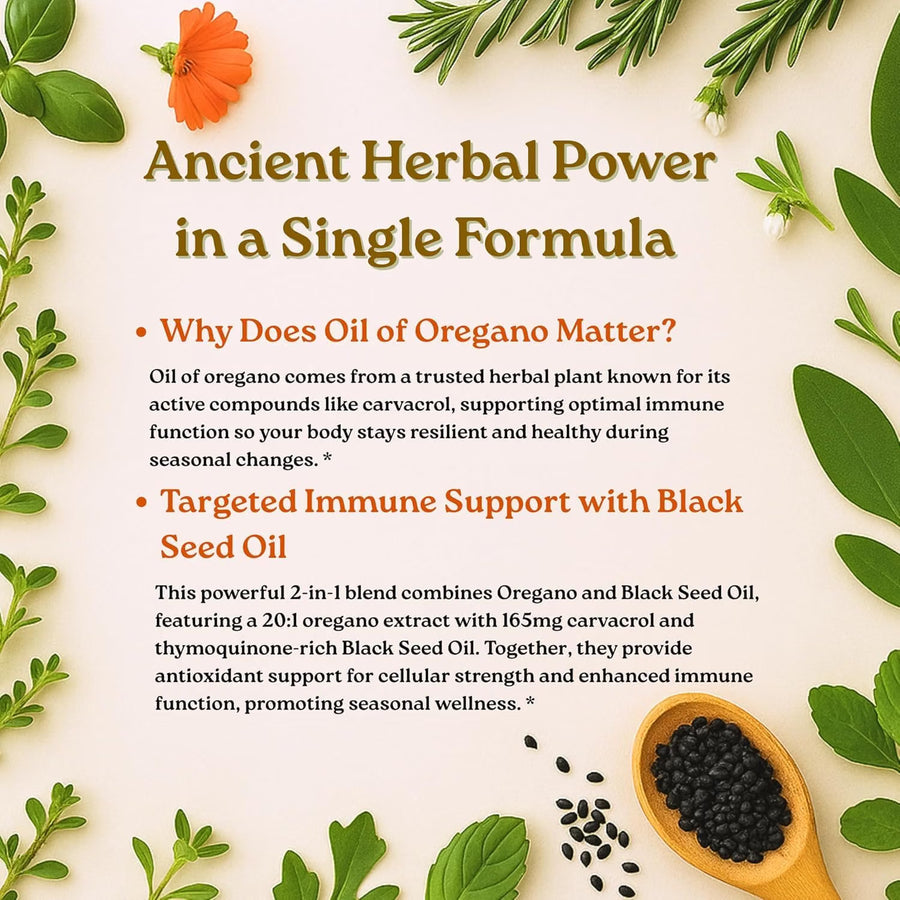 Oil of Oregano with Black Seed Oil | 300 Softgels