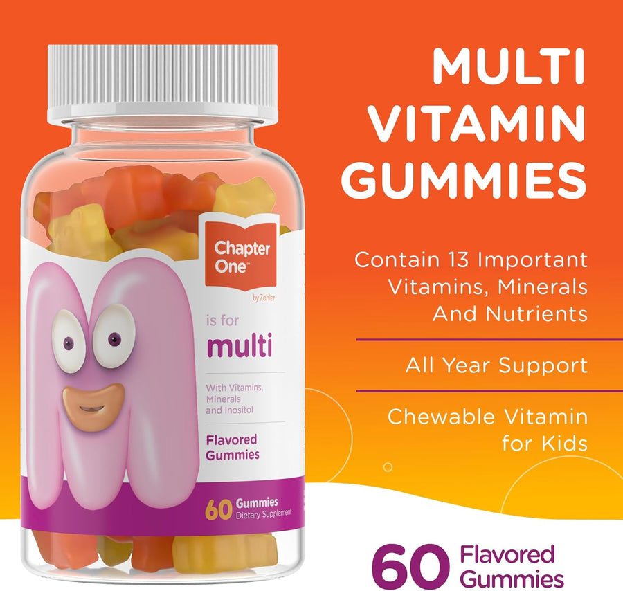 M comme Multivitamines | Gommes Multivitaminées pour Enfants | 60 Gommes