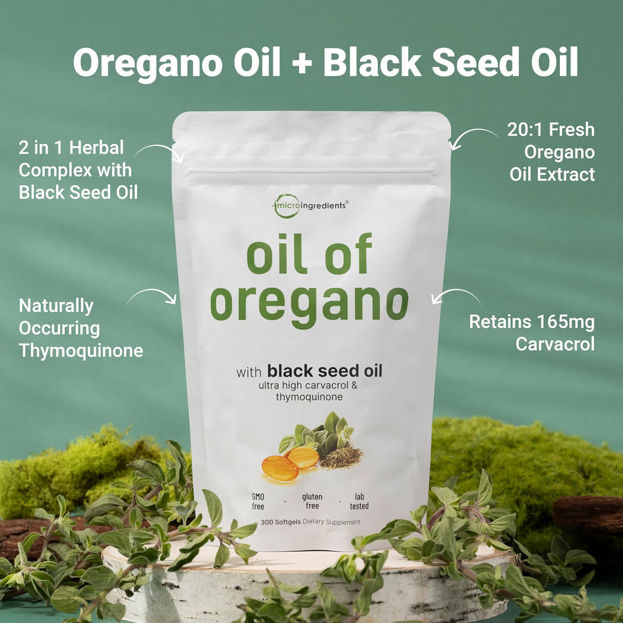 Oil of Oregano with Black Seed Oil | 300 Softgels