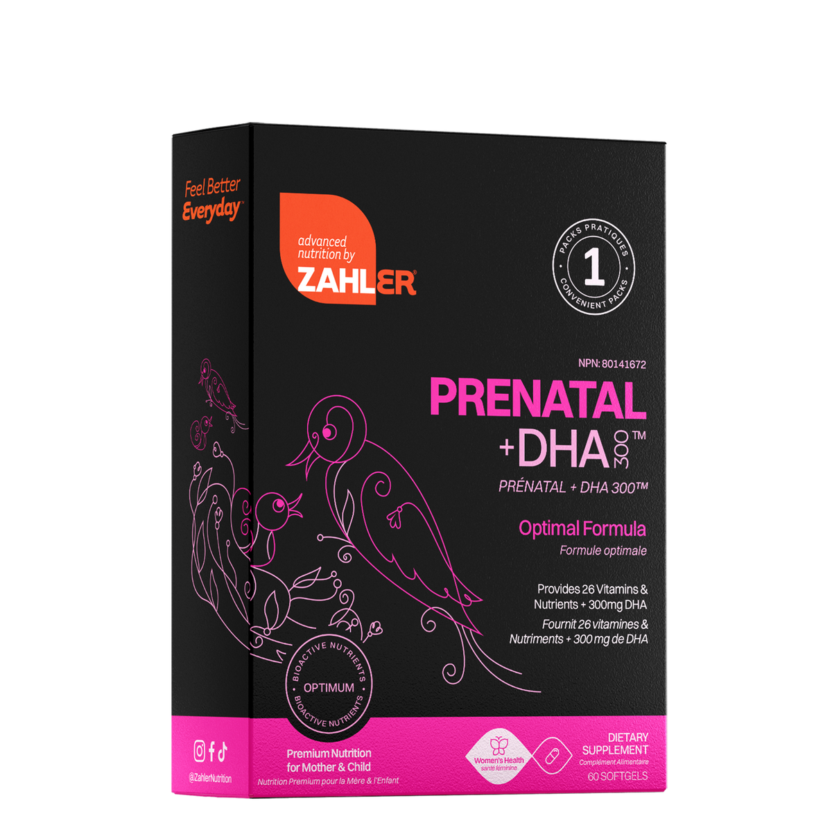 Zahler Prenatal + DHA 300 : nutrition avancée pour maman et bébé